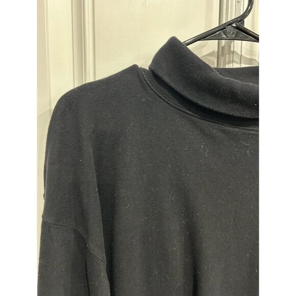 1830 Turtleneck Pullover Top Black Sz XL Long Sleeve Cotton Knit Contemporary - Picture 4 of 9